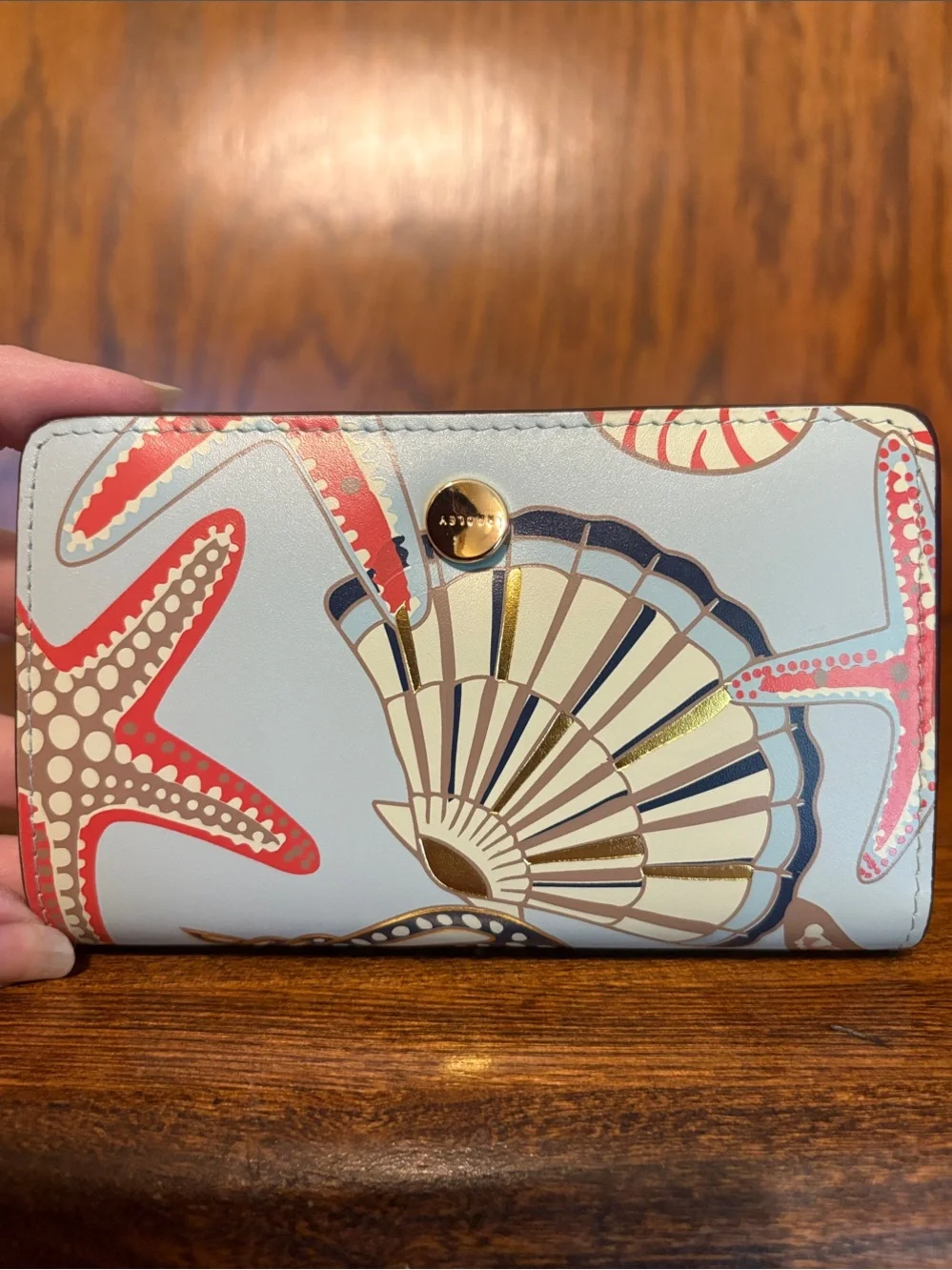 NWT-Radley London-Picton Place-Medium Bifold Wallet-Seashell Pattern-$108